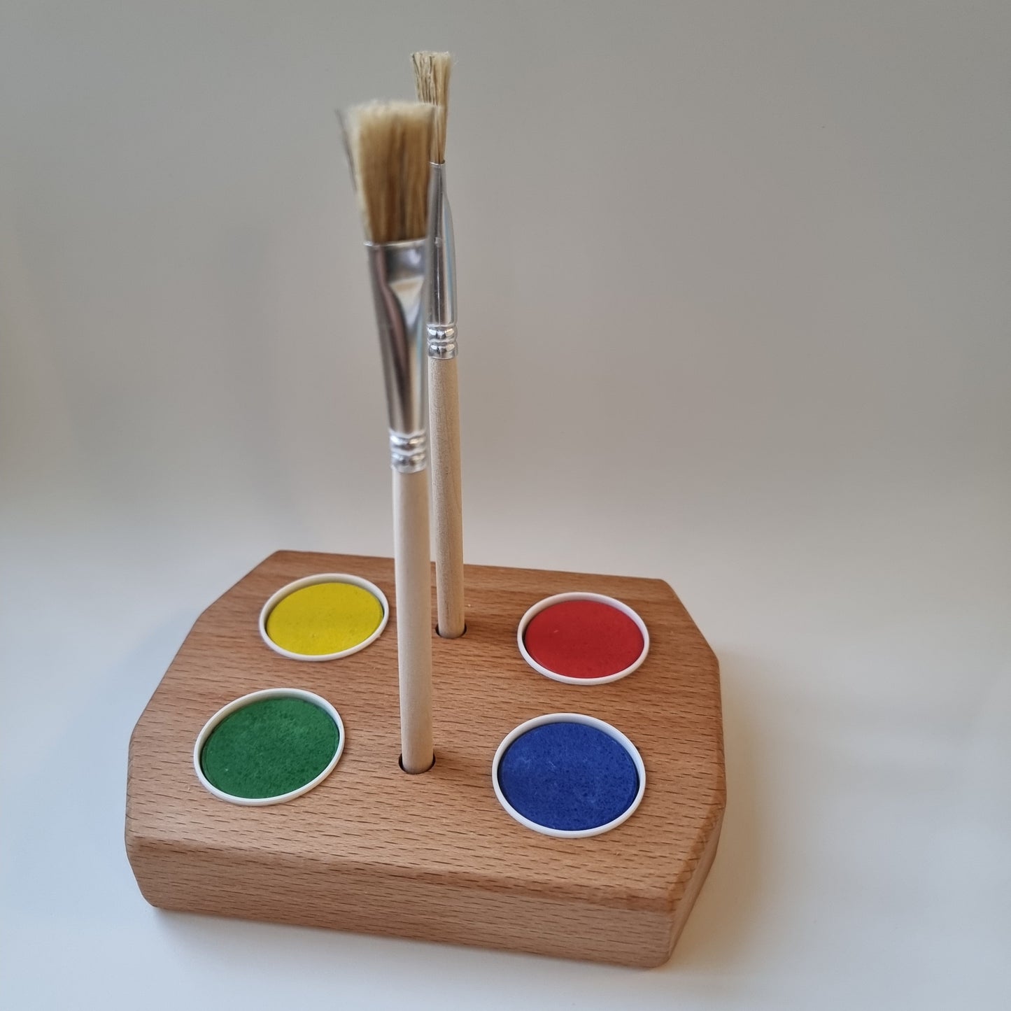 Grennn Watercolor holder waldorf 4 colors with 2 brushes