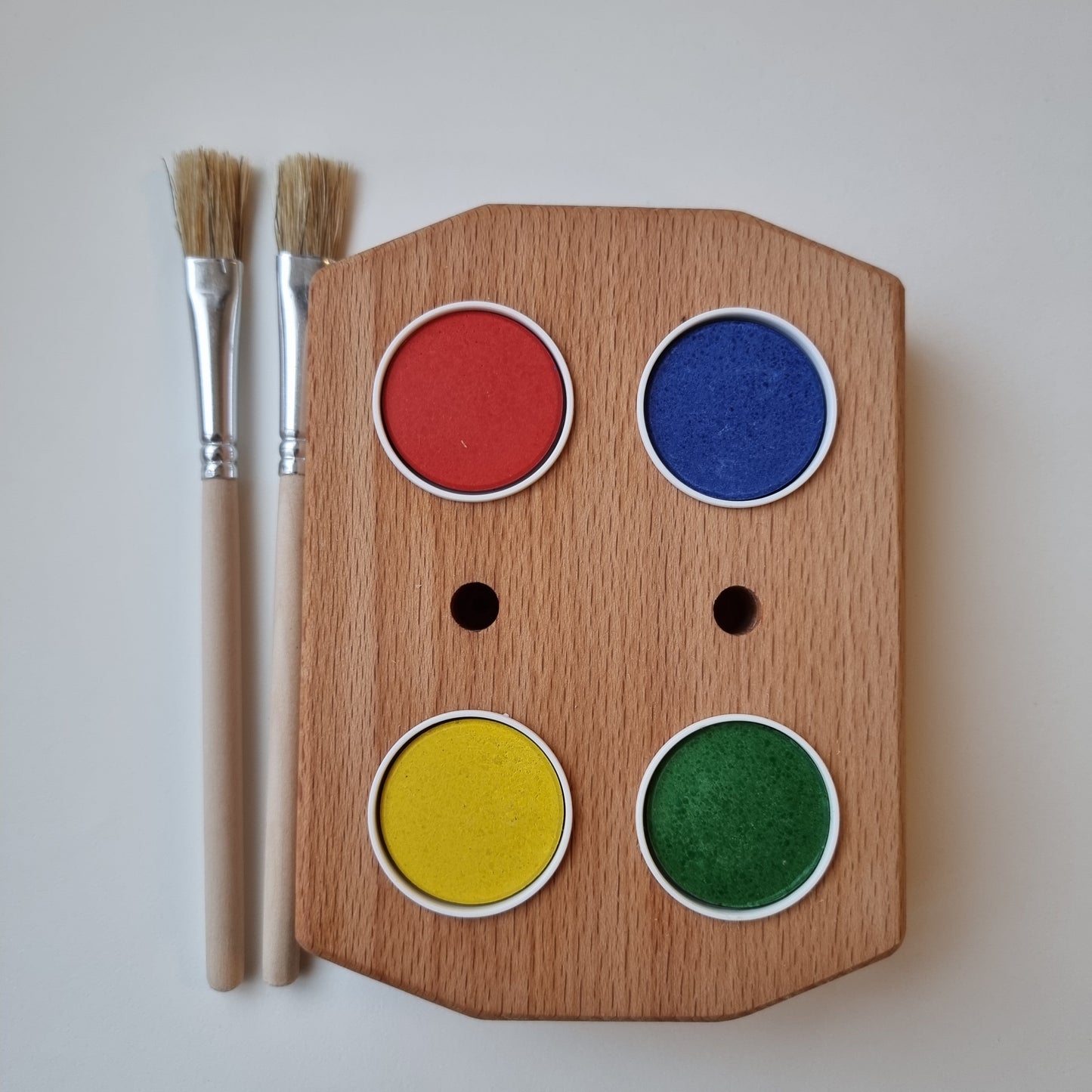 Grennn Watercolor holder waldorf 4 colors with 2 brushes