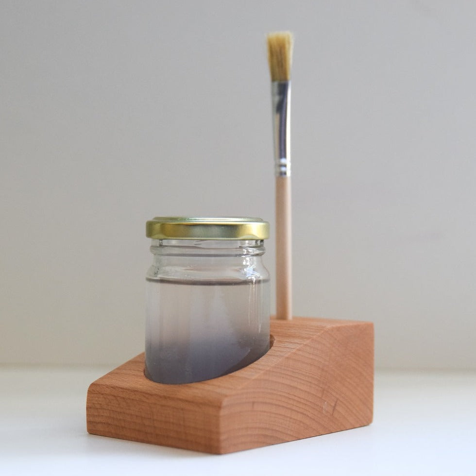 Grennn glue pot holder beech including pot + brush