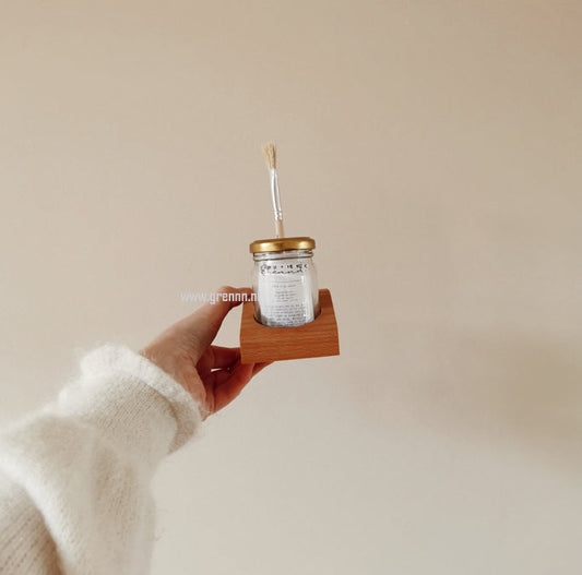 Grennn lijmpot houder beuken inclusief potje+kwastje