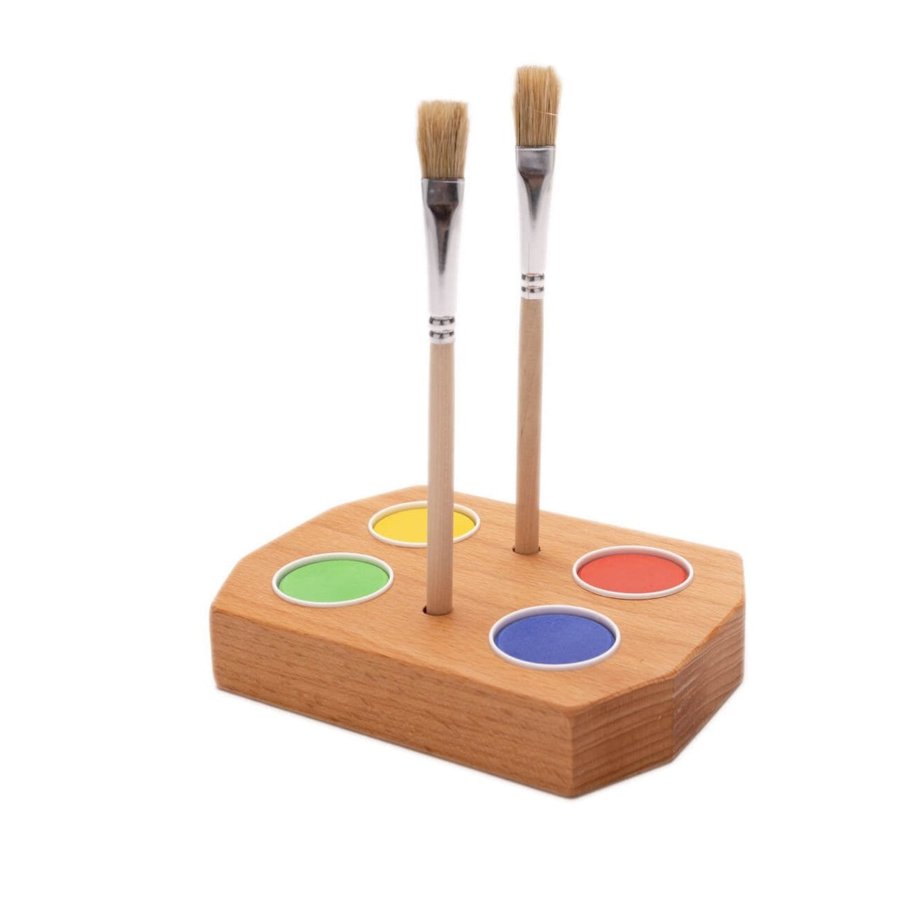 Grennn Watercolor holder waldorf 4 colors with 2 brushes