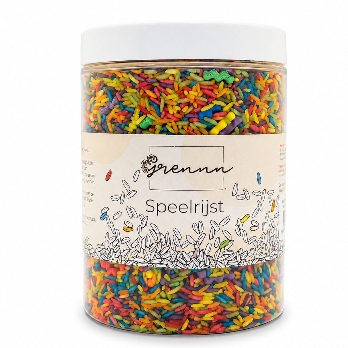 Grennn speelrijst 'wave' regenboog 750 gram