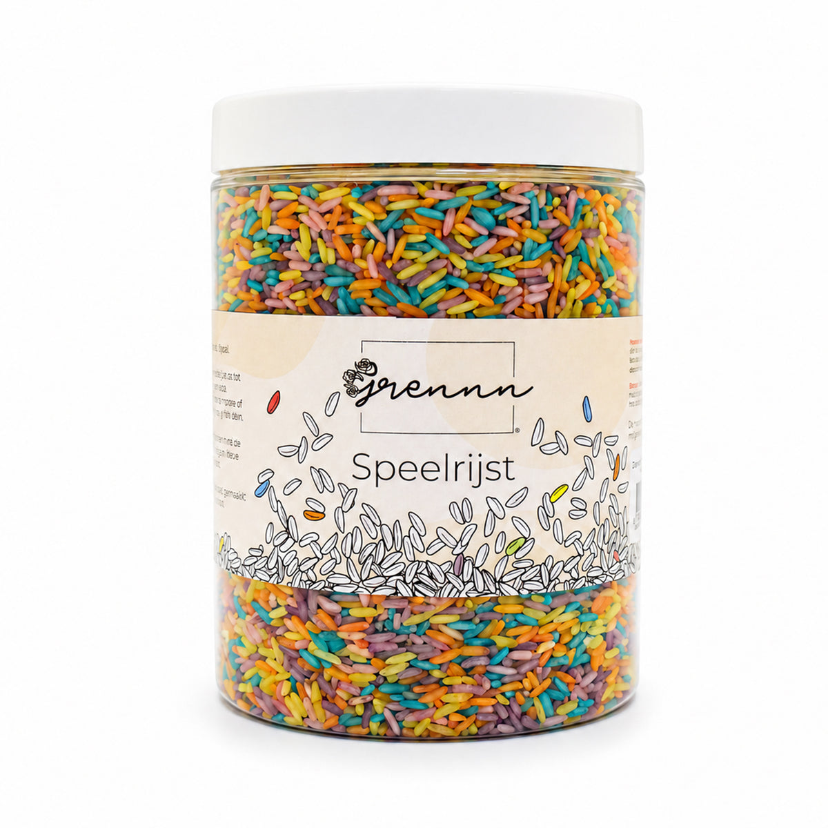 Grennn speelrijst 'wave' pastel 750 gram
